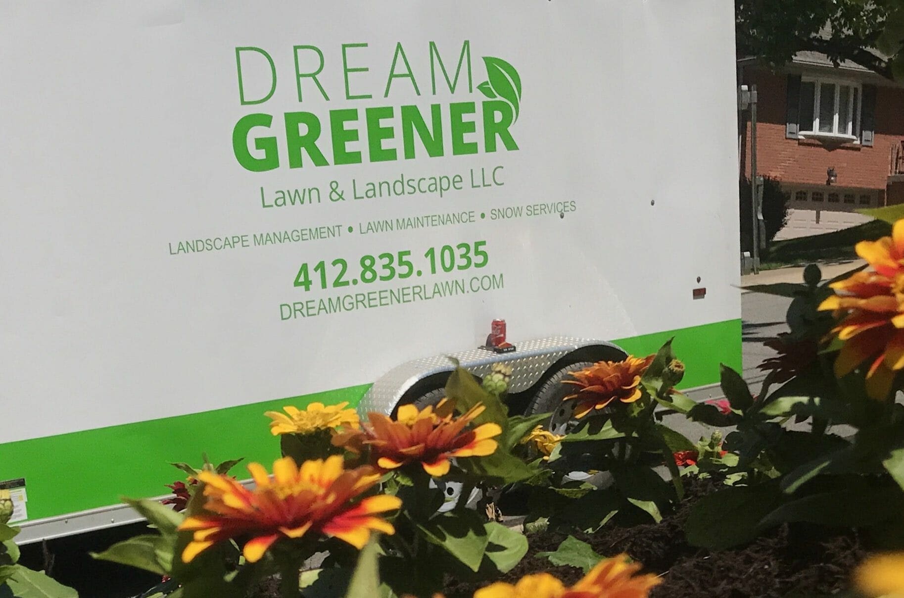 Landscape company (Dream Greener sign)