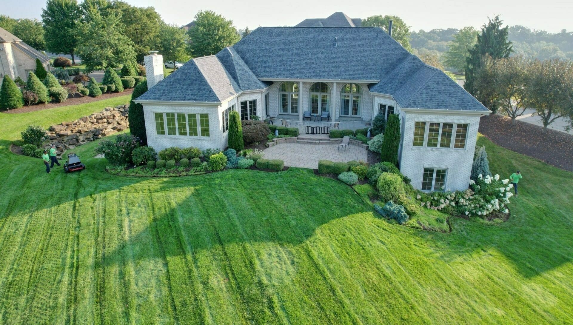 Lawns that has been mowed weekly