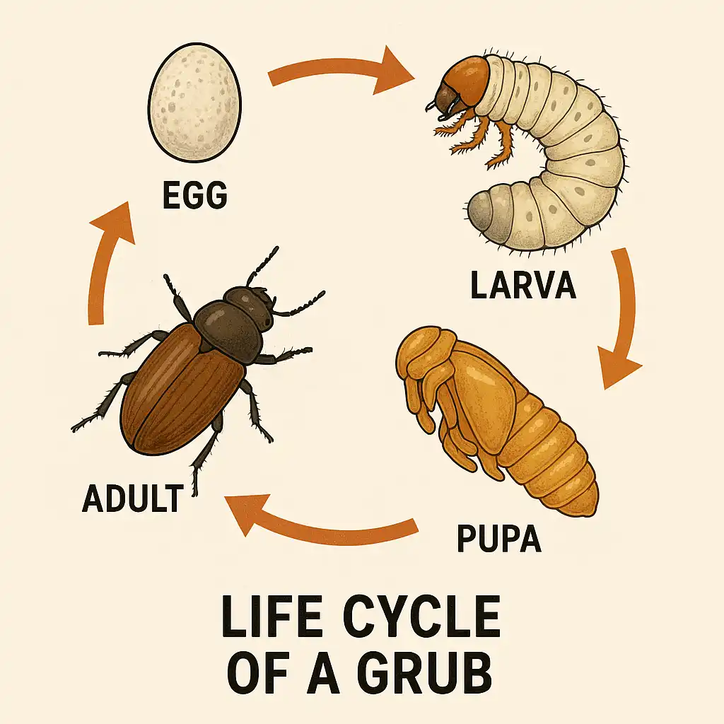 Grub lifecycle graphic in Pittsburgh, PA